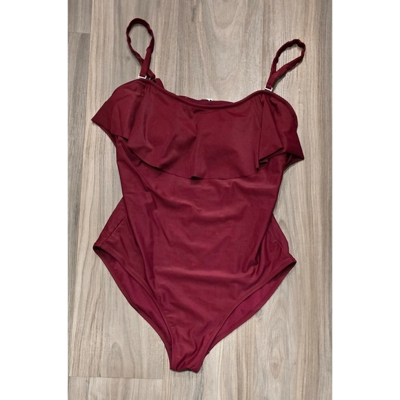 Old Navy Burgundy One-Piece Swimsuit - Size XL - Picture 1 of 8